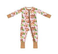 Combinaison d'hiver pour bébé avec fermeture éclair, en tricot doux de bambou, motif pingouin avec écharpe, imprimé étoile de neige, pyjama convertible avec pieds couvrants