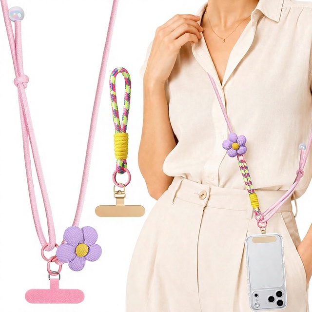 Customizable High Quality Cell Phone Crossbody Lanyard Adjustable Lightweight Polyester Nylon Strap Tether Tabs Travel Hiking