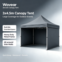 Tonnelle pliante 10x10 à structure en acier avec tissu Oxford et PVC, légère et portable, pour événements extérieurs et expositions