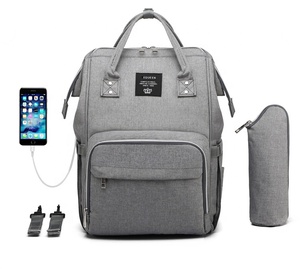 Mamá bebé <span class=keywords><strong>embarazada</strong></span> bolsa USB bolsa cuidado del bebé <span class=keywords><strong>de</strong></span> gran capacidad mochila bolsa <span class=keywords><strong>de</strong></span> pañales - Product Image 2