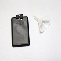 Flacon pompe personnalisé pour parfum et savon liquide, format carte de crédit, 10-120 ml / Noir/Rouge/Bleu, avec logo personnalisé, flacon en plastique vide