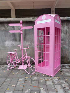 Cabine téléphonique rétro de Londres sur mesure Nanchi, grande taille, vente en gros, décoration de mariage pas chère, rose, vert, bleu, métal, 2 m - Product Image 2