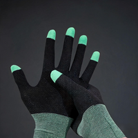 Une paire de gants de jeu à cinq doigts, argentés, compatibles avec les écrans tactiles, anti-transpiration et antidérapants