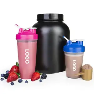 Logo personalizzato all'ingrosso 400ml Fitness plastica nera palestra frullatore Shaker tazza Shaker bottiglia per acqua sportiva