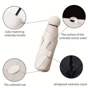 Cadeaux promotionnels, parapluie pliable de poche coloré à 5 plis, mini parapluie de voyage portable pour femmes - Product Image 2