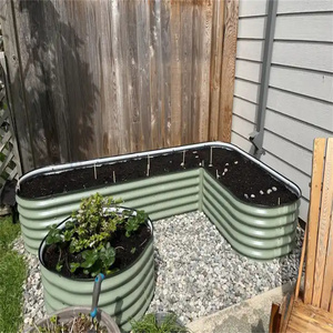 Jardinière <span class=keywords><strong>en</strong></span> <span class=keywords><strong>acier</strong></span> <span class=keywords><strong>galvanisé</strong></span> pour lit de jardin surélevé <span class=keywords><strong>en</strong></span> métal pour herbes et légumes et décoration extérieure - Product Image 2