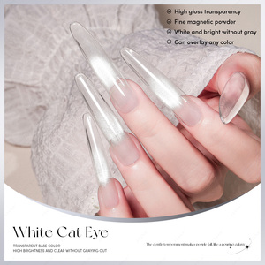 JTING Tout Nouveau Vernis Gel Effet Œil de Chat Blanc, Base Transparente, Poudre Magnétique, Vernis Gel Cateye Sans HEMA/TPO, OEM - Product Image 6