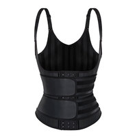 Vente en gros noir Gym Fitness Sweat Corset Wrap Body Shaper avec deux ceintures Spandex et Latex non tissé taille formateur gilet