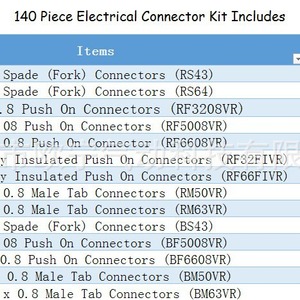 Kit de Conectores de Cable de Ingeniería Química, 140 Piezas, Terminales de Crimpado, Conectores Rápidos de Plástico Rojo y Azul para Cableado Eléctrico - Product Image 2