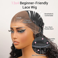 Peluca de Cabello Humano Virgen Brasileño con Frente de Encaje Transparente 5x5 13x4, Estilo Bob Rizado Súper Doble, al por Mayor