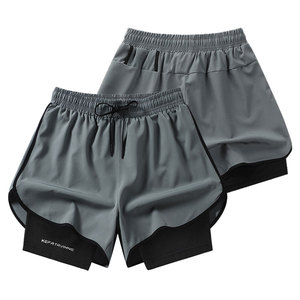 Pantalones Cortos Deportivos para Hombre, de Secado Rápido, Holgados, de 3 Puntos, Anti-Reflejantes, de Doble Capa, para Maratón, Atletismo, Deportes Casuales - Product Image 2