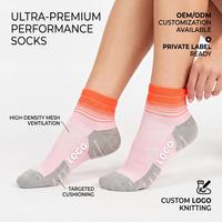Chaussettes de sport respirantes à logo personnalisé, avec coussin en tissu éponge et soutien de la voûte plantaire, coupe basse, pour la course, la gym et le fitness, vente en gros pour hommes et femmes