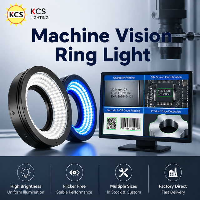 Machine Vision Ring Light 120mm DC24V White Blue Red Green LED Illuminator 0-90 Degree for Electronics Chip Inspection