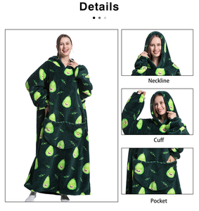 Custom Printing Oversize <strong>Long</strong> Wearable Sherpa Flannel Fleece TV Cuddle <strong>Snuggle</strong> Blanket With Sleeves <strong>Hoodie</strong> Custom Pocket Factory - Product Image 6