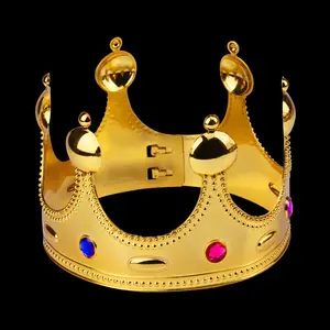 Тиары M2186 для Хэллоуина, вечеринки, косплея, королевская повязка на голову, золотые, серебряные тиары, для детей, для взрослых, королева, принцесса, головной убор, пластиковая корона для короля