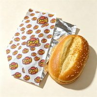 Papier d'aluminium isolant pour sandwichs et burgers, imprimé sur mesure, nouvelle mode, 12, 14, 16 pouces