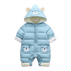 Nouveaux Combinaisons d'hiver à capuche pour bébés pandas 2026, en coton épais et élasthanne, chaudes, avec fermeture éclair, unisexe, pour nourrissons et tout-petits - Product Image 3