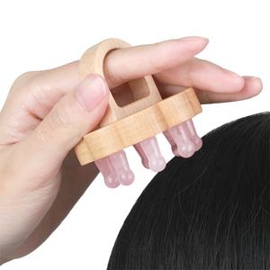 Natürlicher Kristall-Guasha-Stein Gua Sha Kamm Kopfhaut-Massagekamm Holz-Kopfhautmassagegerät Jade-Kamm für Kopfmassage - Product Image 1