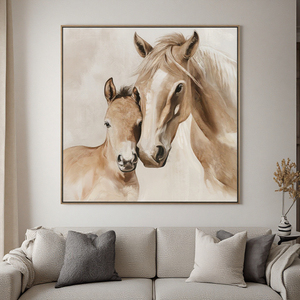 Arte Mural Personalizado, Impresión en Lienzo de un Caballo Dorado Guapo, Cuadros Modernos de Lujo para Decoración del Hogar - Product Image 3