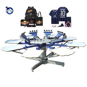 Chất lượng tốt 8 màu 8 trạm rotory Vải màn hình máy in t Áo sơ mi Màn hình in ấn Ribbon giá máy cho Pakistan - Product Image 1