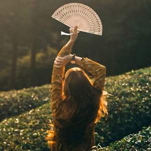 Abanico de Mano Plegable de Madera Curvada Personalizado para Decoración del Hogar, para el Año Nuevo Chino, Boda, Abanico de Mano de Madera Aromática Tallada - Product Image 4