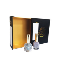 Kexin Großhandel Schwarze Maßgefertigte Gel-Nagellack-Verpackungsbox mit Goldfolien-Logo Starre Schublade Schiebegeschenkbox
