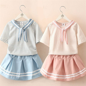 Vêtements pour enfants de haute qualité, modèles <span class=keywords><strong>uniforme</strong></span> scolaire rayé jupes robes costume pour filles en <span class=keywords><strong>anglais</strong></span> - Product Image 4
