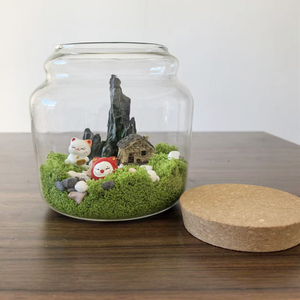 Vaso in Vetro Trasparente con Coperchio in Sughero per Decorazione Mini Paesaggio <span class=keywords><strong>Naturale</strong></span> con Piante da Tavolo per <span class=keywords><strong>Casa</strong></span> e Ufficio 15cm - Product Image 3