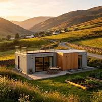 Maison modulaire préfabriquée en conteneur maritime avec terrasse sur le toit pour séjour en montagne