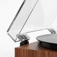 Lecteur de disques vinyles haut de gamme professionnel OEM/ODM avec logo personnalisé en bois de noyer sans fil avec deux haut-parleurs externes
