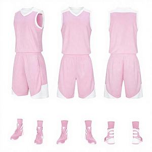 Ensembles d'uniformes de basket-ball personnalisés, hauts athlétiques en maille respirante, impression lumineuse, antibactérien, sans manches, logo personnalisé, unisexe - Product Image 1