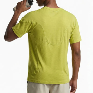 Healy Men's <b>Lime</b> Green Crew Neck Short Sleeve Shirt Moisture Wicking Automated Cutting Summer Sport Top - Product Image 2