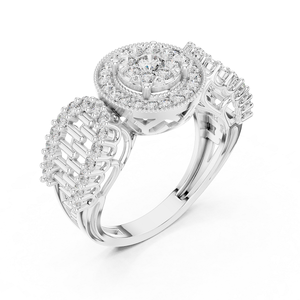 Anillo de Diamantes Plateado, Joyería Moderna, Elegante y con Estilo para Mujer, Adecuado para Regalo de Boda, Compromiso, Uso Diario y Fiestas - Product Image 2