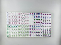 1-3_16_ 30mm Jeu de Mahjong américain gravé à 4 couches, 160 tuiles, poids lourd, vert citron, bleu sarcelle marocain Ora
