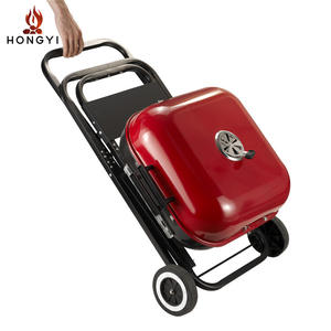 Parrilla de carbón portátil plegable Hongyi de 18.5 pulgadas con ruedas y tapa para exteriores, camping y patio. - Product Image 2