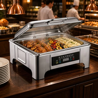 Fourneau chauffant électrique de luxe à écran tactile en acier inoxydable pour la restauration, idéal pour les restaurants et les services de traiteur