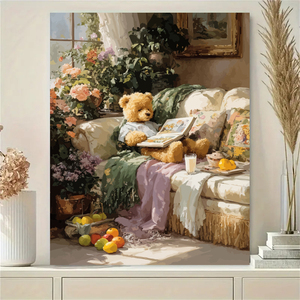 CHENISTORY <span class=keywords><strong>Peinture</strong></span> par numéros pour adultes, kit de démarrage, <span class=keywords><strong>tableau</strong></span> acrylique Ours sur canapé avec numéros, artisanat pour la décoration intérieure - Product Image 4