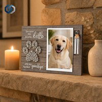 Cadre photo commémoratif pour animaux de compagnie en gros avec flacon en verre, en bois massif, avec empreinte de patte, fournisseur de souvenirs pour animaux