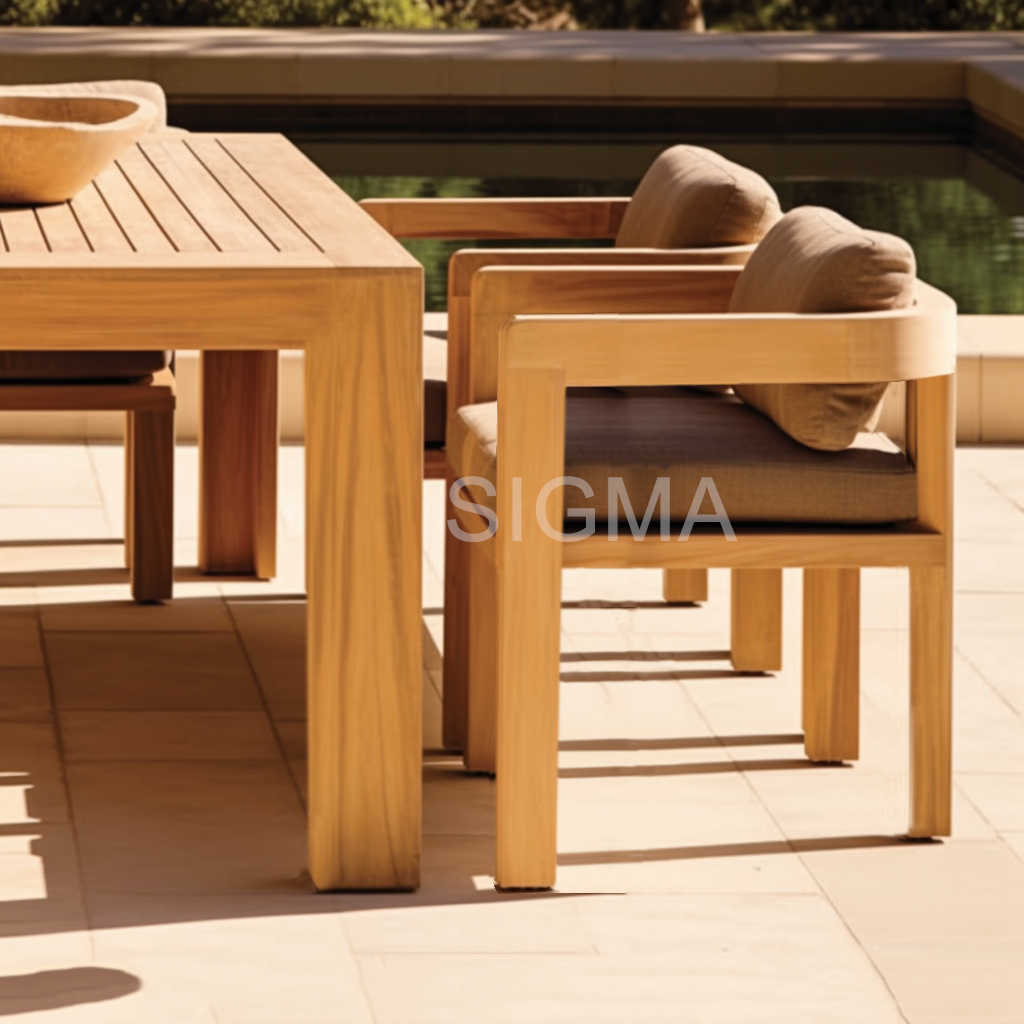 Newly Design Luxury Outdoor Patio Set Furniture Teak Table And Chair Set Dining Table Set 8 Seater