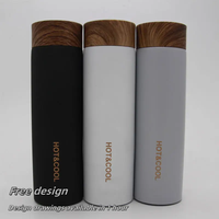 Gobelet isotherme YEKEA Fashion en acier inoxydable à double paroi, écologique, résistant à l'eau bouillante, pour le bureau, avec revêtement en bois