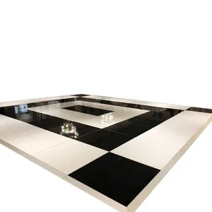 ACS Outdoor Wedding Black And White Dance Floor High Gloss 3x3ft Dance Floor For Sale