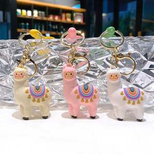 Llavero de PVC con diseño creativo de alpaca, serigrafiado, para coche, anime, dibujos animados, bonito, para amantes, colgante para bolso, pequeño regalo - Product Image 6