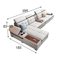 Canapé d'angle en cuir véritable Beige, ensemble de salon à Design Simple, nouveauté