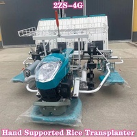 Planteur de riz de champ à haute efficacité 4 rangées de semence de riz de marche Machine transplanteuse 5 Hp ligne de production de moteur 3600 tr/min