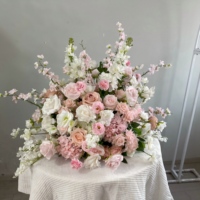 T-FC010 Vente en gros d'usine, boule de fleurs artificielle en soie de 60 cm, grande boule rose pour centre de table, décoration de mariage