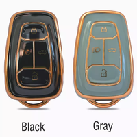 Échantillon gratuit pour Mahindra, tata, suzuki, hyundai, kia, bordure dorée, TPU noir, étui de clé de voiture, couverture de clé pour TATA