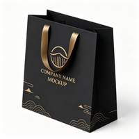 Sacs cadeaux en papier noir personnalisés pour bougies, emballage artisanal de luxe avec logo imprimé pour boutiques, vente au détail et cadeaux de festival