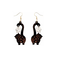 Venta caliente SERIE DE Halloween media luna esqueleto gato negro cuentas acrílicas pendientes colgantes para mujeres niñas joyería Decoración