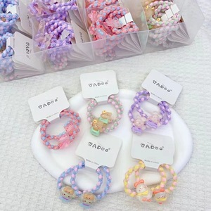VADOO Jolies attaches pour cheveux tressées avec breloques animaux de dessin animé, élastiques en caoutchouc pour filles, usage quotidien, style mignon - Product Image 2