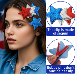 Día del Trabajo <span class=keywords><strong>DE</strong></span> LA Independencia Americano EE. UU. Decoraciones para mujeres Diseños <span class=keywords><strong>de</strong></span> la bandera americana Sparky Rojo Blanco Azul Pinzas para el cabello patrióticas - Product Image 4